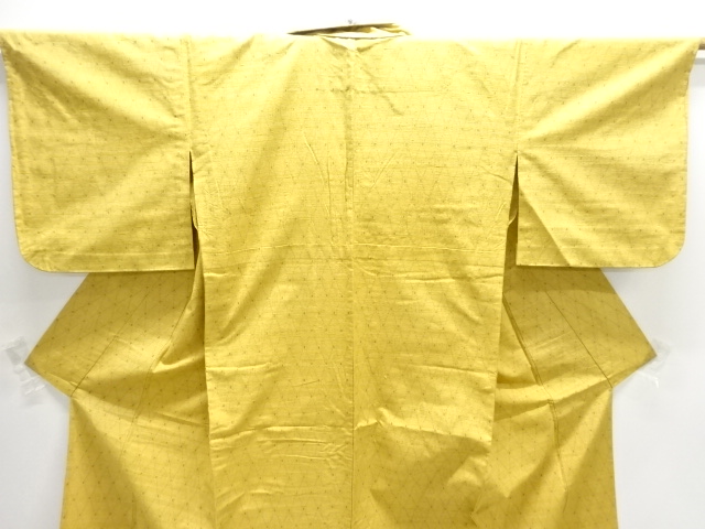  アンティーク　立涌模様織り出し手織り節紬単衣着物